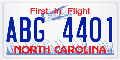 NC license plate ABG4401