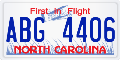 NC license plate ABG4406