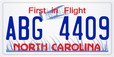 NC license plate ABG4409