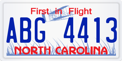 NC license plate ABG4413