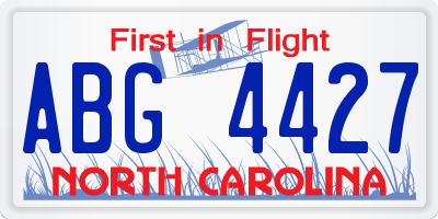 NC license plate ABG4427