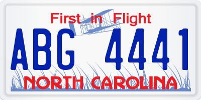 NC license plate ABG4441