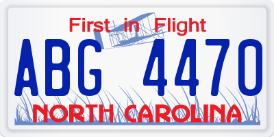 NC license plate ABG4470
