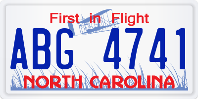 NC license plate ABG4741