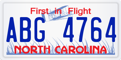 NC license plate ABG4764