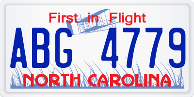 NC license plate ABG4779