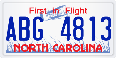 NC license plate ABG4813