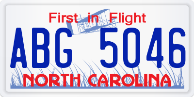 NC license plate ABG5046