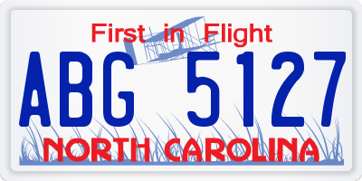 NC license plate ABG5127