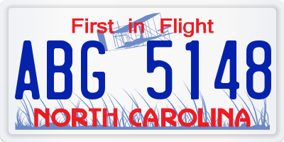 NC license plate ABG5148