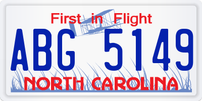 NC license plate ABG5149