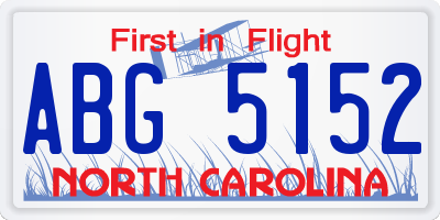 NC license plate ABG5152