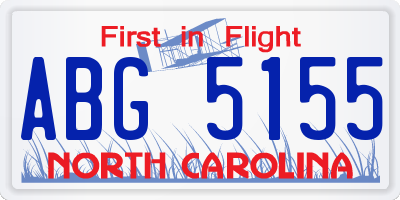 NC license plate ABG5155