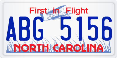 NC license plate ABG5156