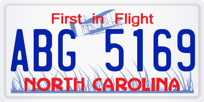 NC license plate ABG5169