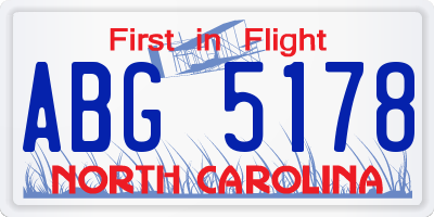 NC license plate ABG5178