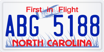 NC license plate ABG5188