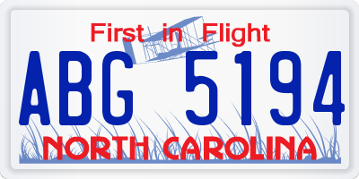 NC license plate ABG5194