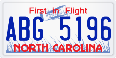 NC license plate ABG5196