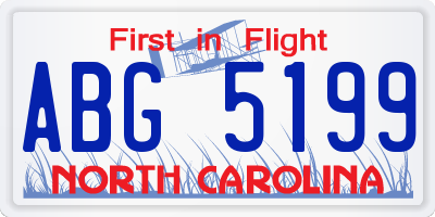 NC license plate ABG5199