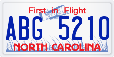 NC license plate ABG5210