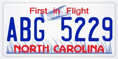 NC license plate ABG5229