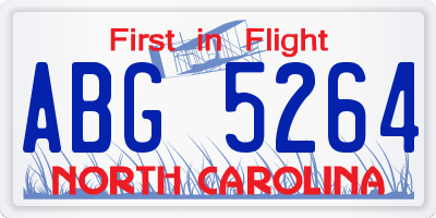 NC license plate ABG5264