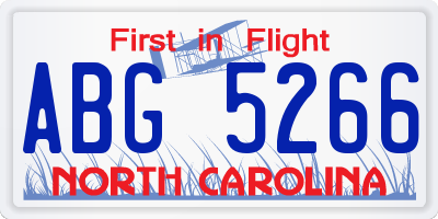 NC license plate ABG5266