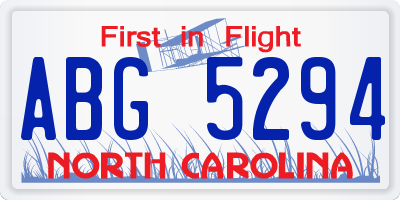 NC license plate ABG5294