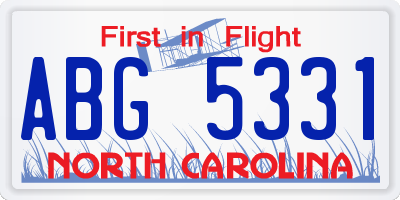 NC license plate ABG5331