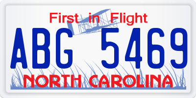 NC license plate ABG5469
