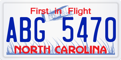 NC license plate ABG5470