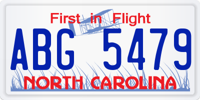 NC license plate ABG5479