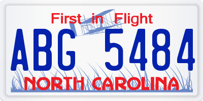 NC license plate ABG5484