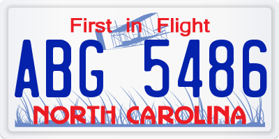 NC license plate ABG5486