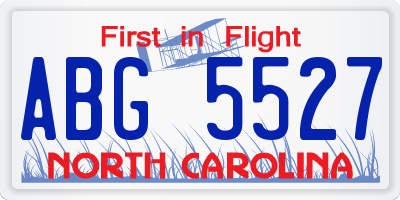 NC license plate ABG5527
