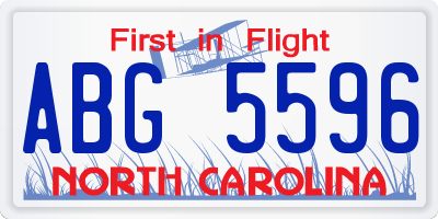 NC license plate ABG5596
