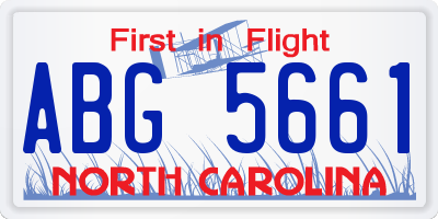 NC license plate ABG5661