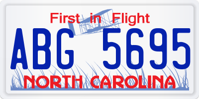 NC license plate ABG5695