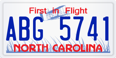 NC license plate ABG5741