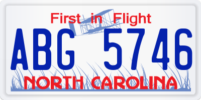 NC license plate ABG5746