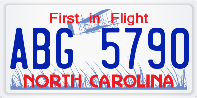 NC license plate ABG5790