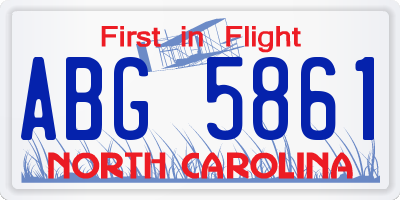 NC license plate ABG5861