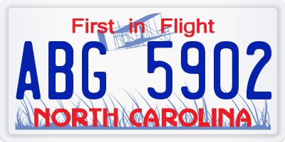 NC license plate ABG5902
