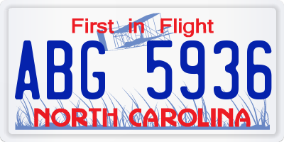 NC license plate ABG5936