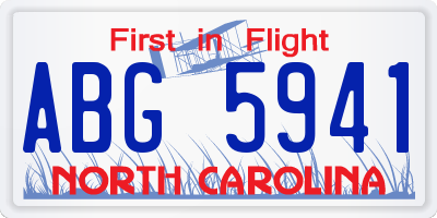 NC license plate ABG5941