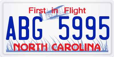 NC license plate ABG5995