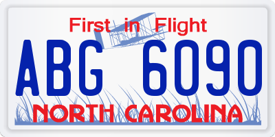 NC license plate ABG6090