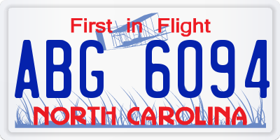 NC license plate ABG6094