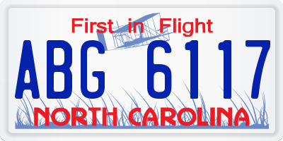 NC license plate ABG6117